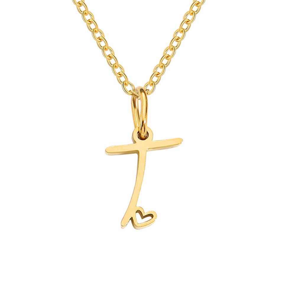 Gouden Letter Hart Ketting