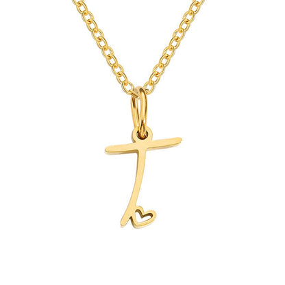 Gouden Letter Hart Ketting