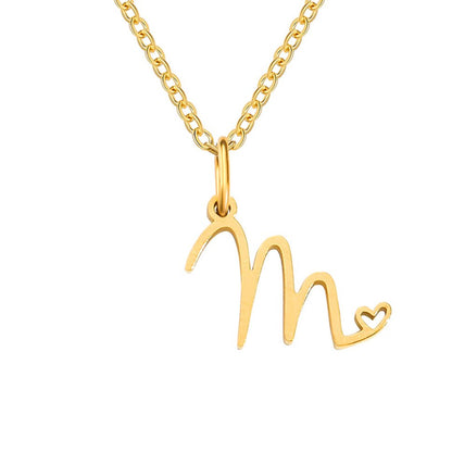 Gouden Letter Hart Ketting
