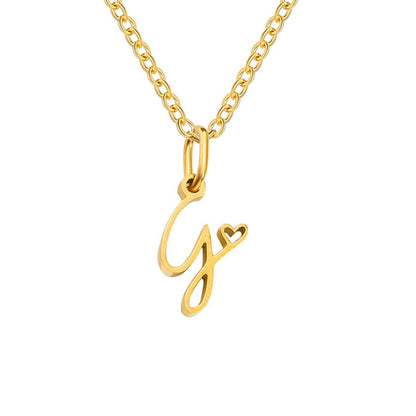 Gouden Letter Hart Ketting