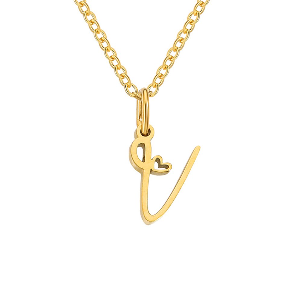 Gouden Letter Hart Ketting