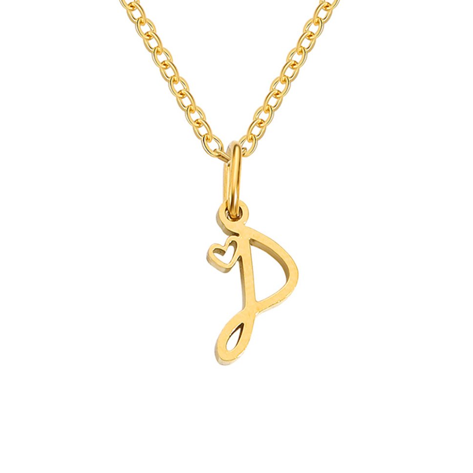 Gouden Letter Hart Ketting