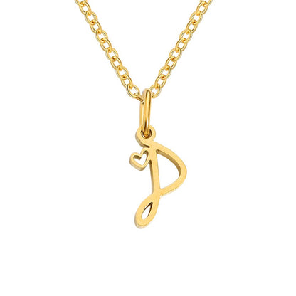 Gouden Letter Hart Ketting