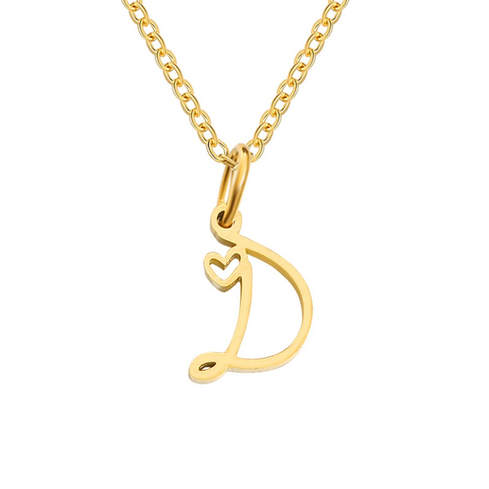 Gouden Letter Hart Ketting