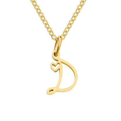 Gouden Letter Hart Ketting