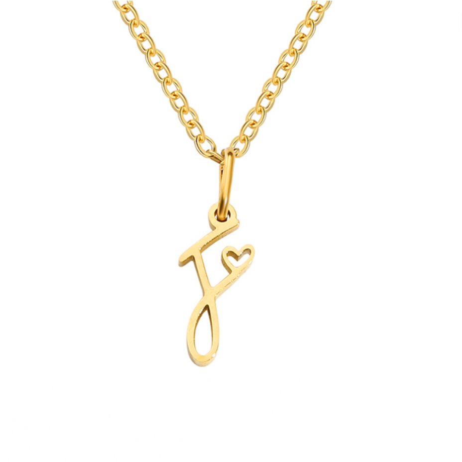 Gouden Letter Hart Ketting
