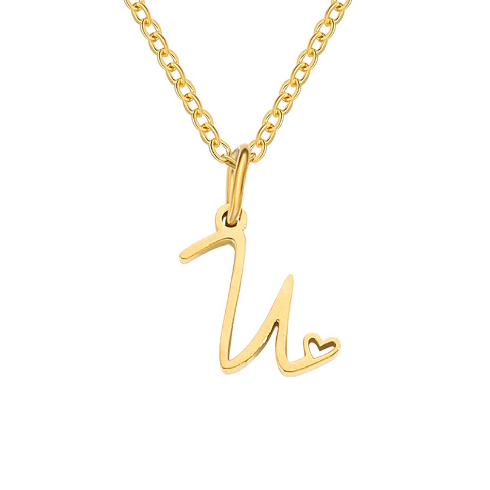Gouden Letter Hart Ketting