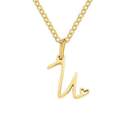 Gouden Letter Hart Ketting