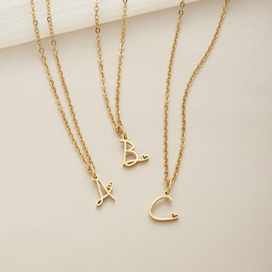 Gouden Letter Hart Ketting