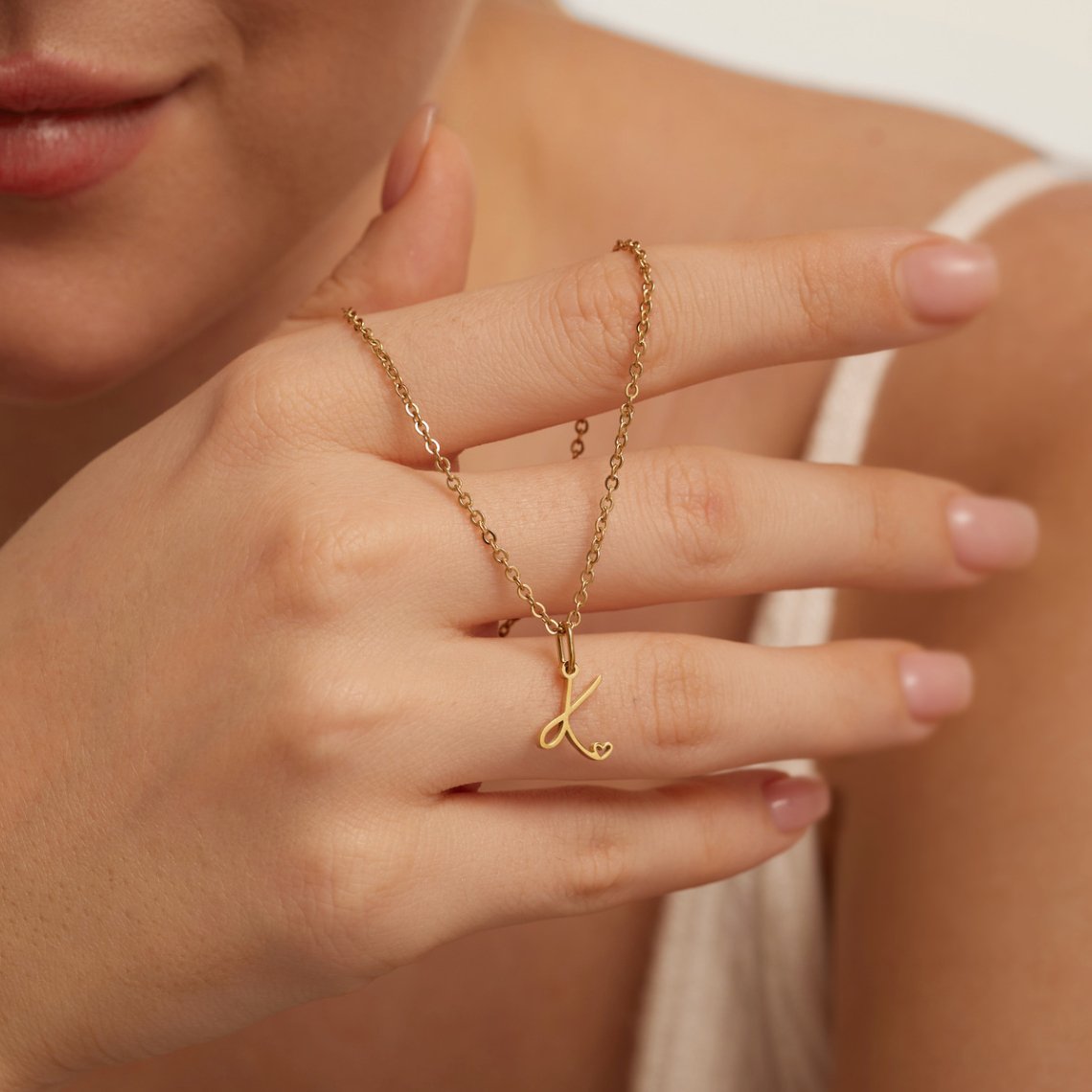Gouden Letter Hart Ketting