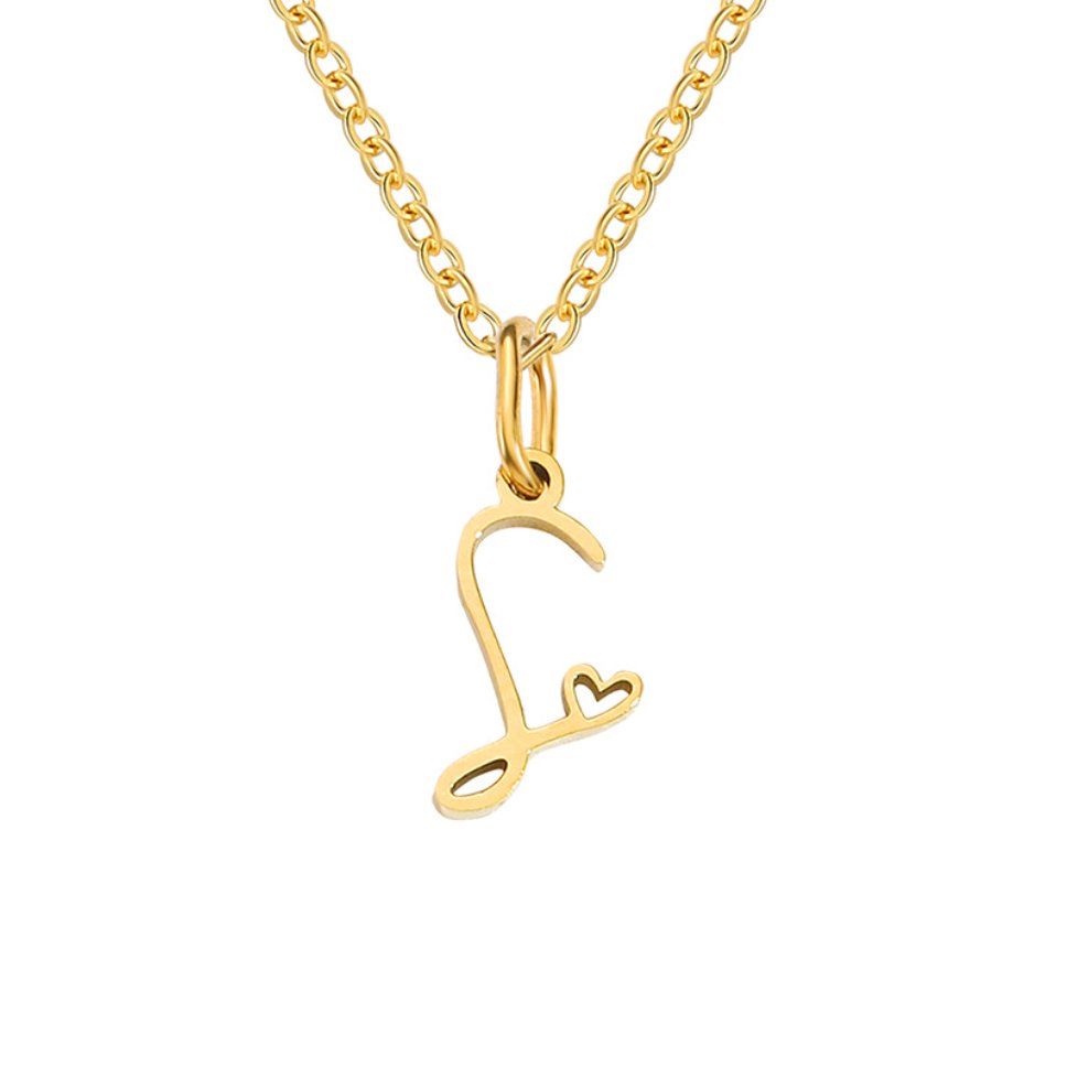 Gouden Letter Hart Ketting