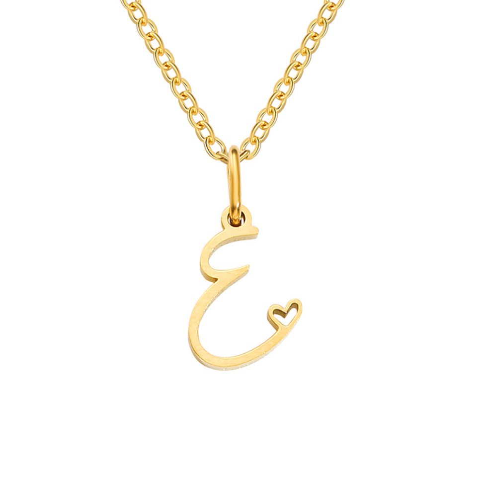 Gouden Letter Hart Ketting