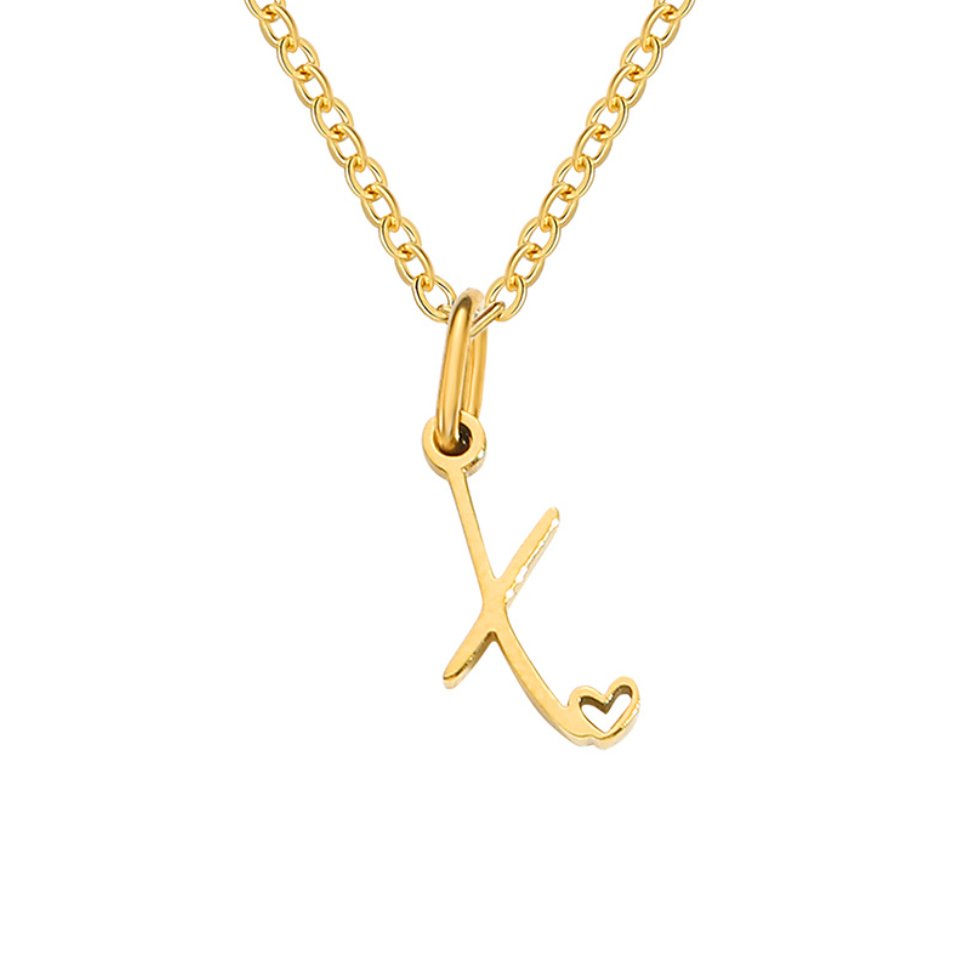 Gouden Letter Hart Ketting