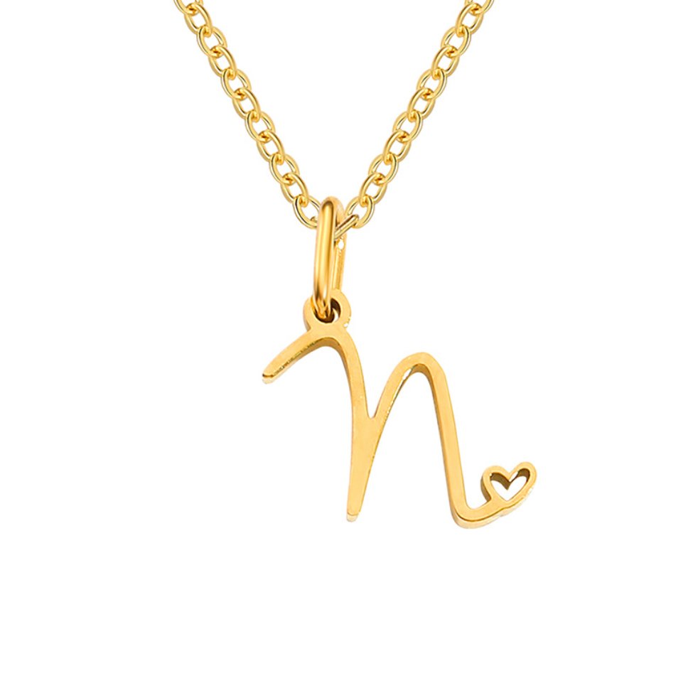 Gouden Letter Hart Ketting