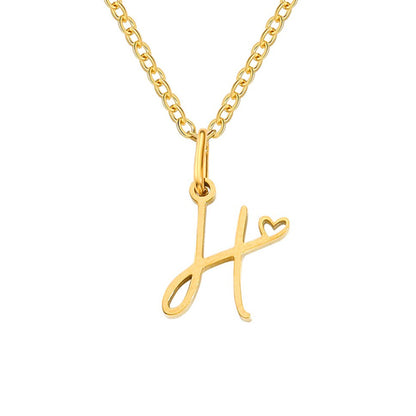 Gouden Letter Hart Ketting