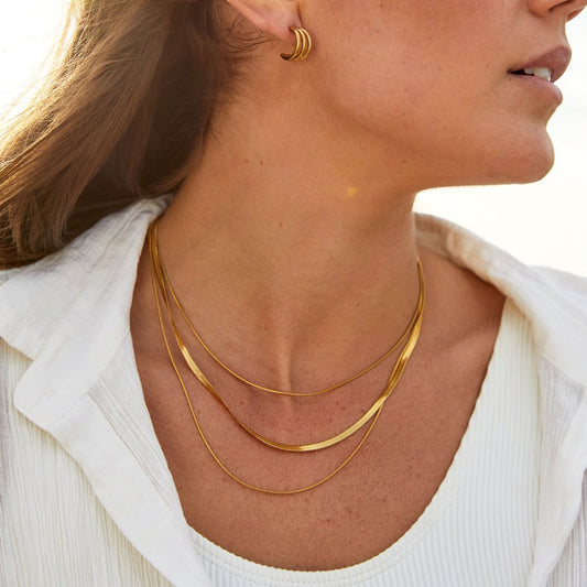 Gouden Meerlagige Ketting Halsketting