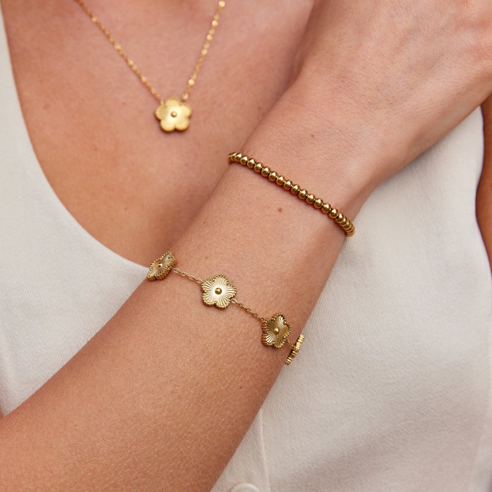 Gouden Klaverarmband