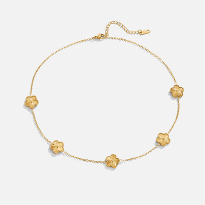 Gouden Klavertje Vier Cluster Ketting