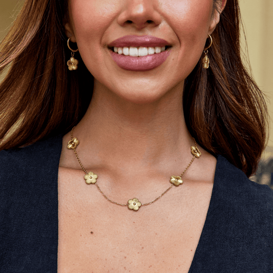 Gouden Klavertje Vier Cluster Ketting