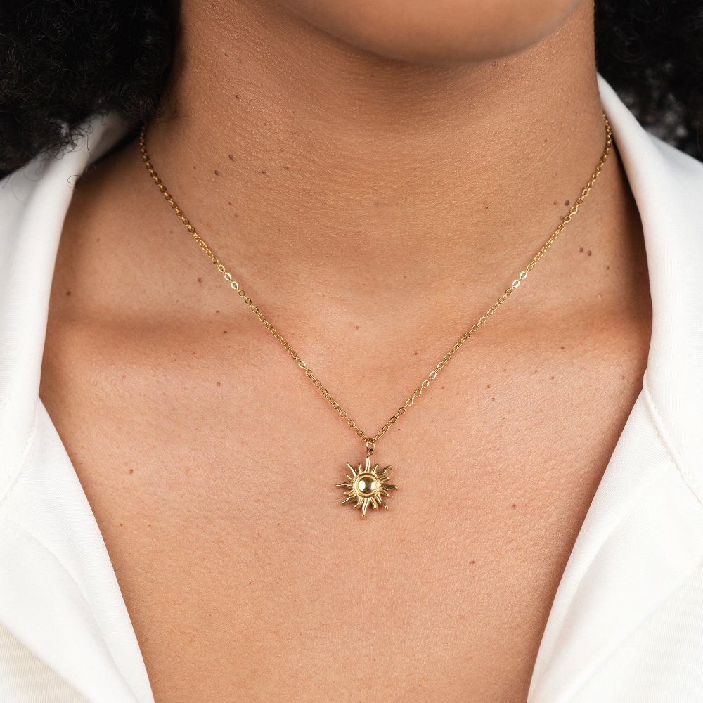 Gouden Zonneburst Ketting