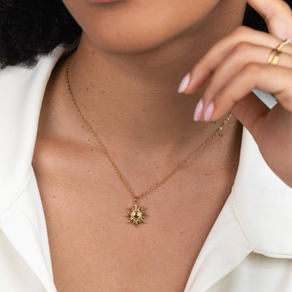 Gouden Zonneburst Ketting