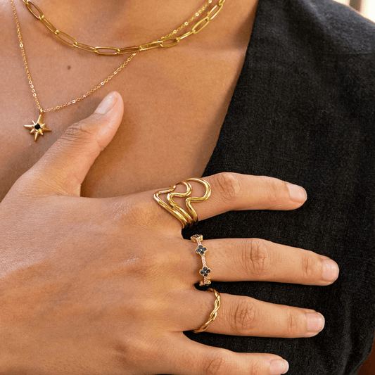 Gouden Golven Wrap Ring