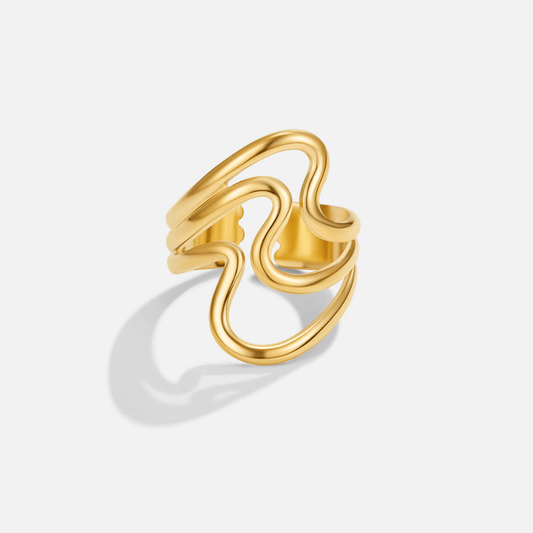 Gouden Golven Wrap Ring