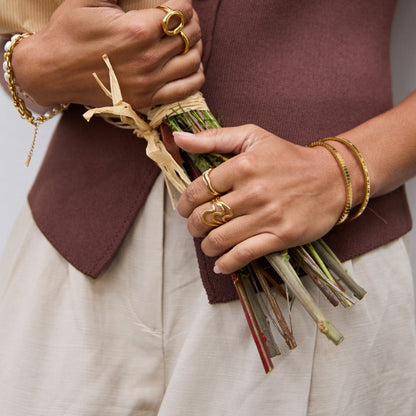 Gouden Golven Wrap Ring