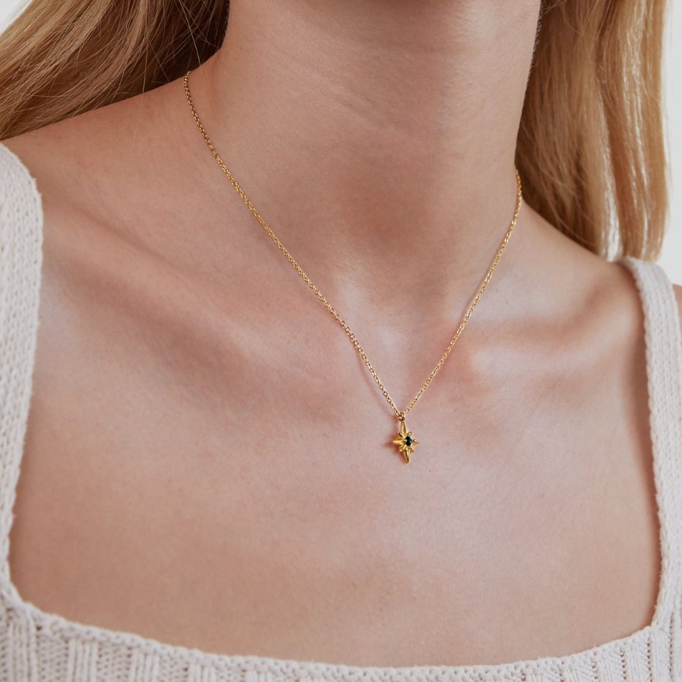 Gidsster Smaragd Kristallen Ketting