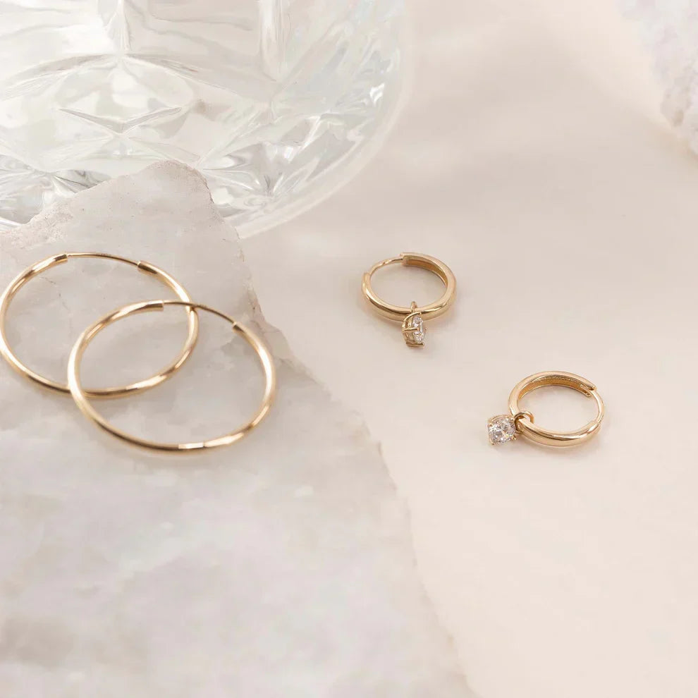Larmes de Lune Steen Creolen | Goud