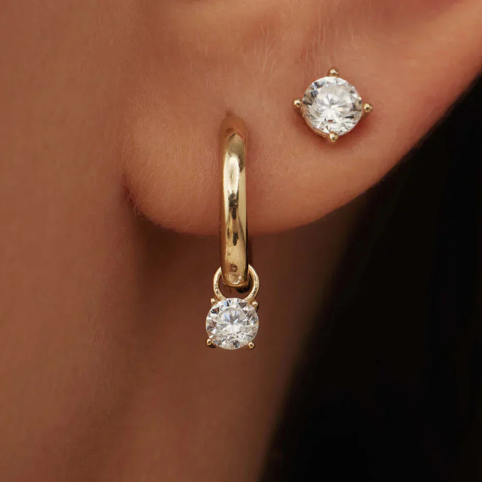 Larmes de Lune Steen Creolen | Goud