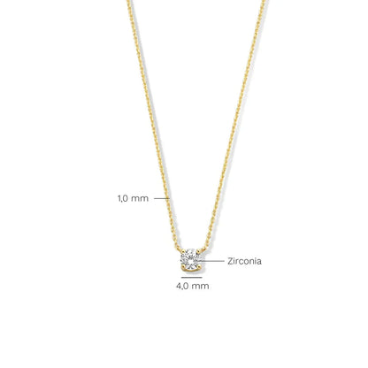 Cléa Moissanite Steen Ketting | Goud