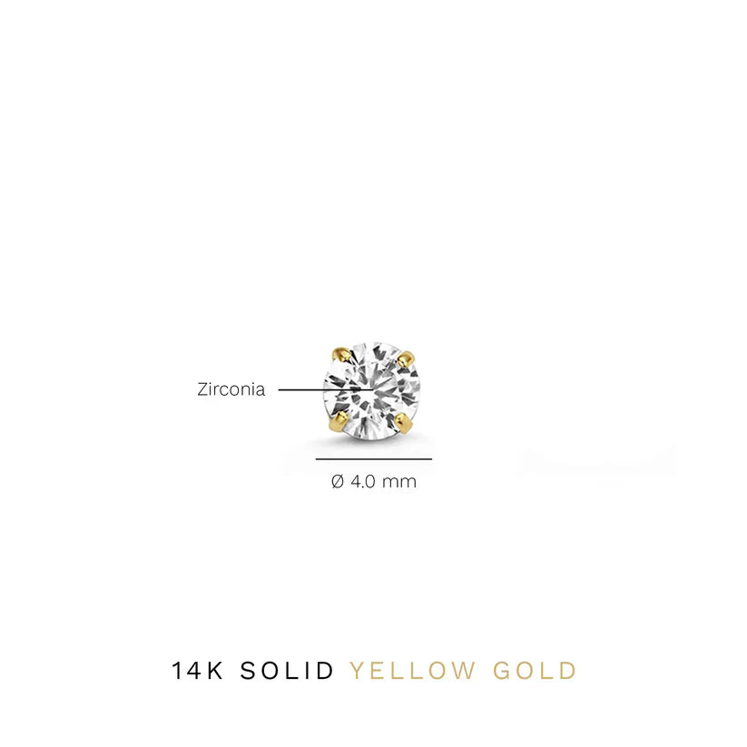 Larmes de Lune Steen Stud Oorbellen | Goud