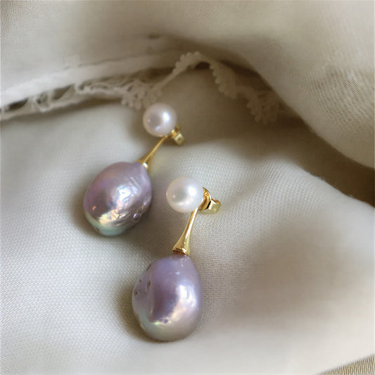 Exquisite Lilac Parel Oorbellen