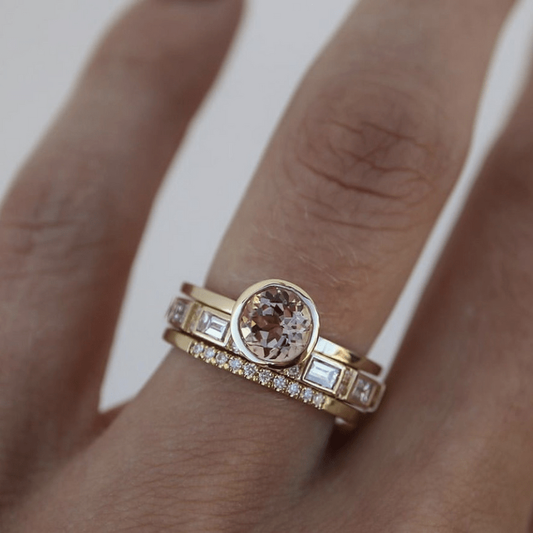 Gouden Bezel Solitaire Ring