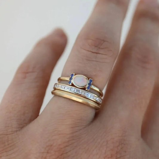 Gouden Gestapelde Bezel Ring Set