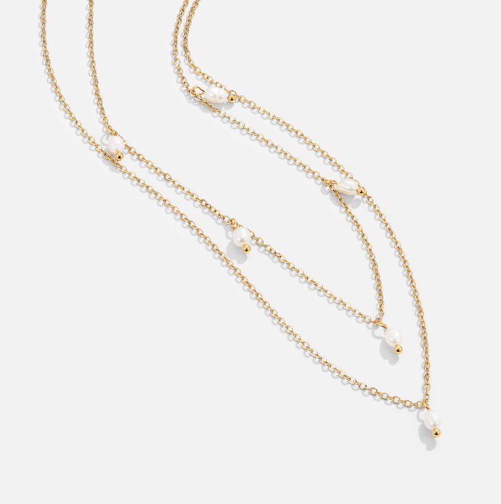 Kayla Parels Drop Gelaagde Ketting