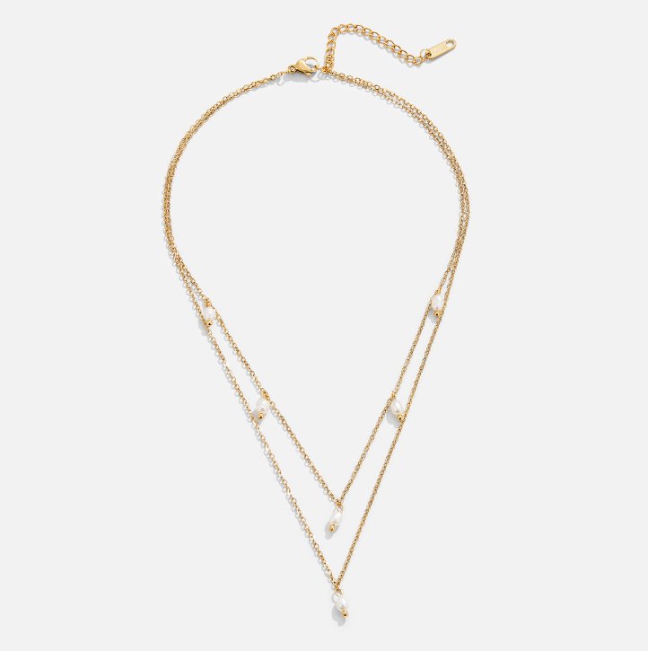 Kayla Parels Drop Gelaagde Ketting