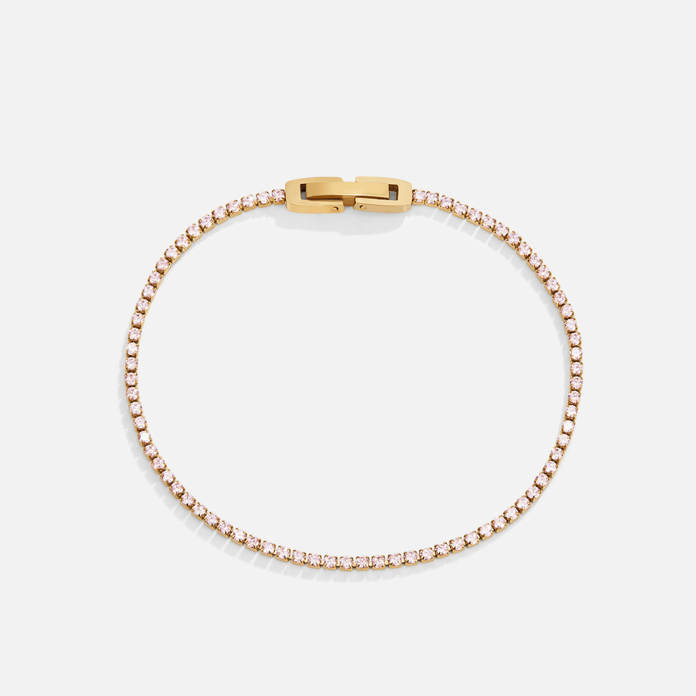 Kiera Gouden Roze Kristallen Armband