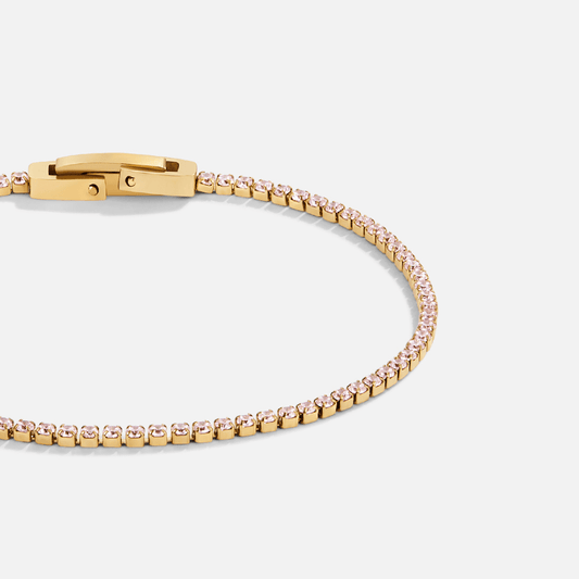 Kiera Gouden Roze Kristallen Armband