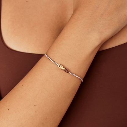Kiera Gouden Roze Kristallen Armband