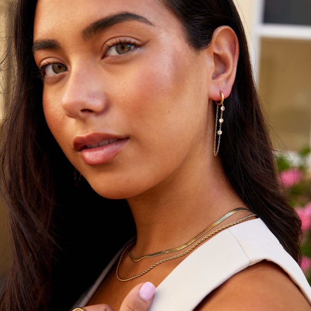 Kira Crystal Drop Hoop Oorbellen