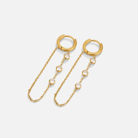 Kira Crystal Drop Hoop Oorbellen
