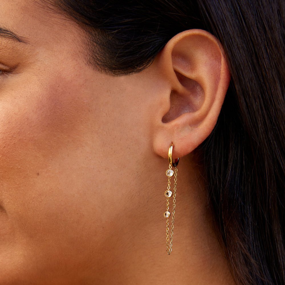 Kira Crystal Drop Hoop Oorbellen