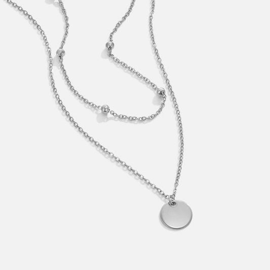 Gelaagde Schijf Ketting Zilver