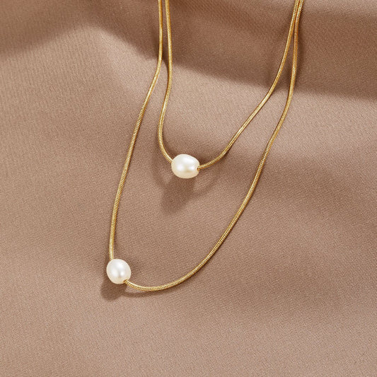Sophisticated Gelaagde Parel Ketting