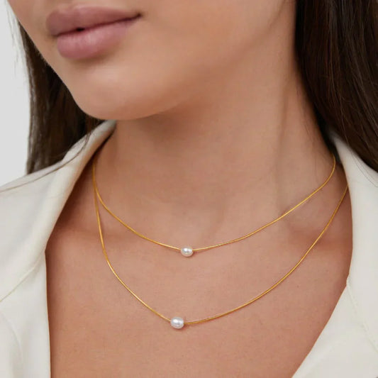 Sophisticated Gelaagde Parel Ketting
