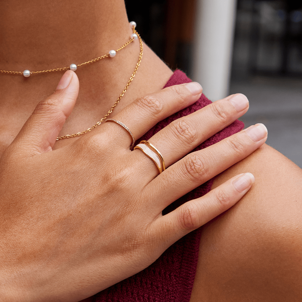 Gelaagde Sahara Gouden Ring
