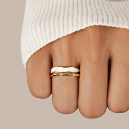 Gelaagde Sahara Gouden Ring