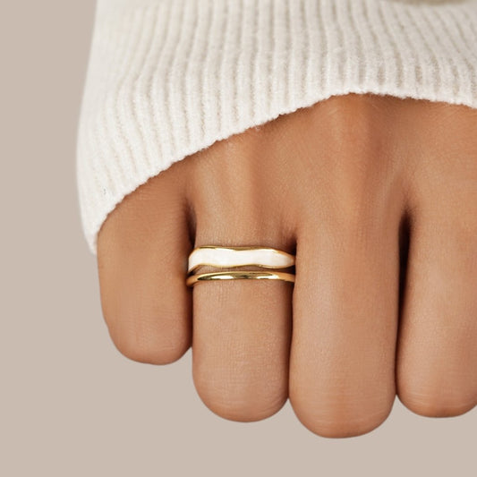 Gelaagde Sahara Gouden Ring
